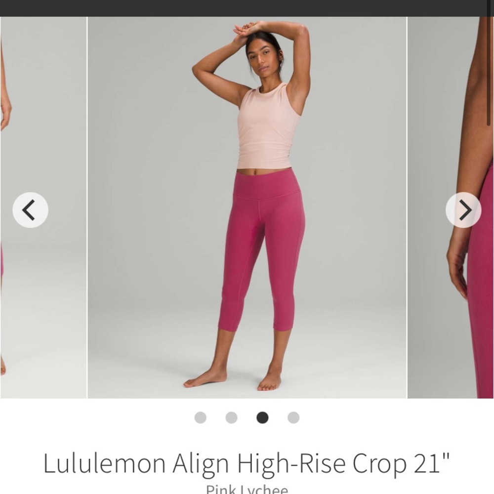 Lululemon align NWT size 6 crop (21") pink lychee - Picture 2 of 4